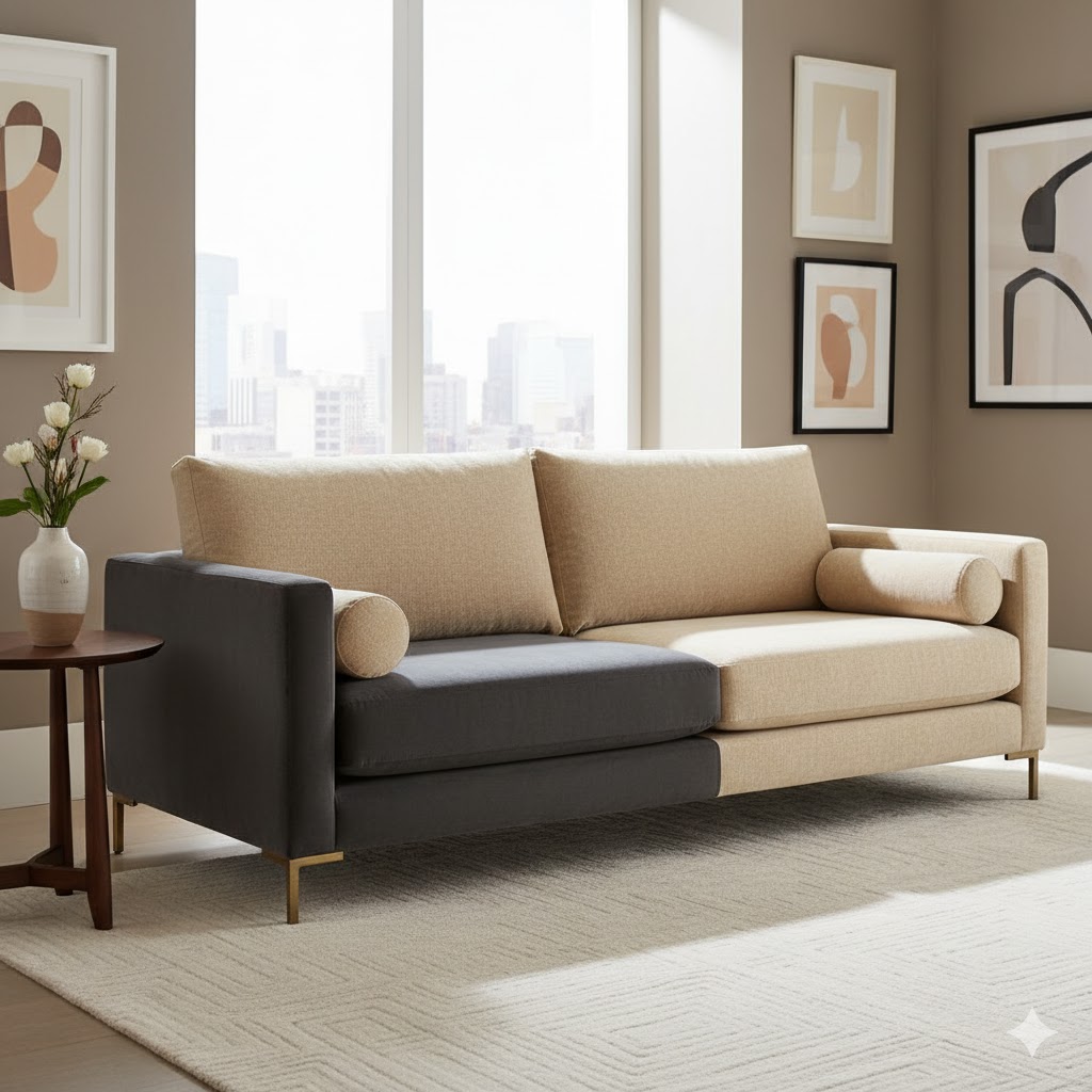 مبل دو رنگ بهتره یا تک رنگ؟